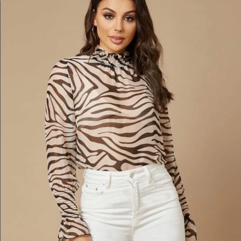 Sheer Zebra Blouse Large